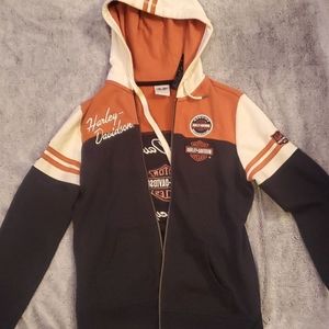 Harley-Davidson motorcycle zip up hooded sweatshirt